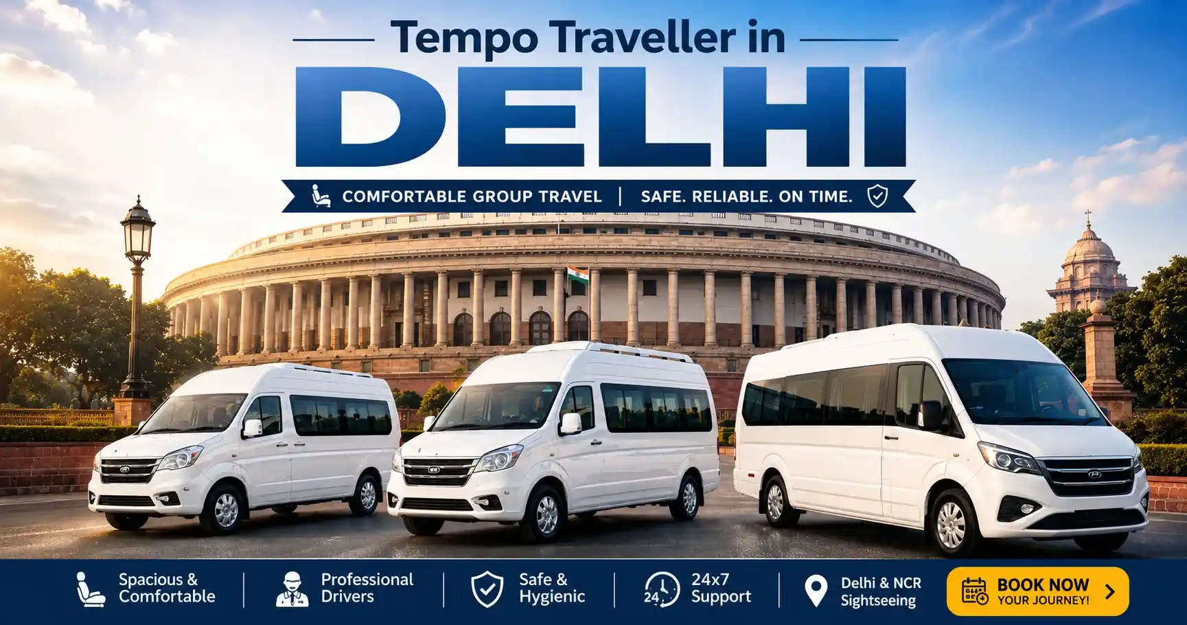 Tempo Traveller in Delhi – Comfortable Group Travel Made Easy with Panwar Tours
